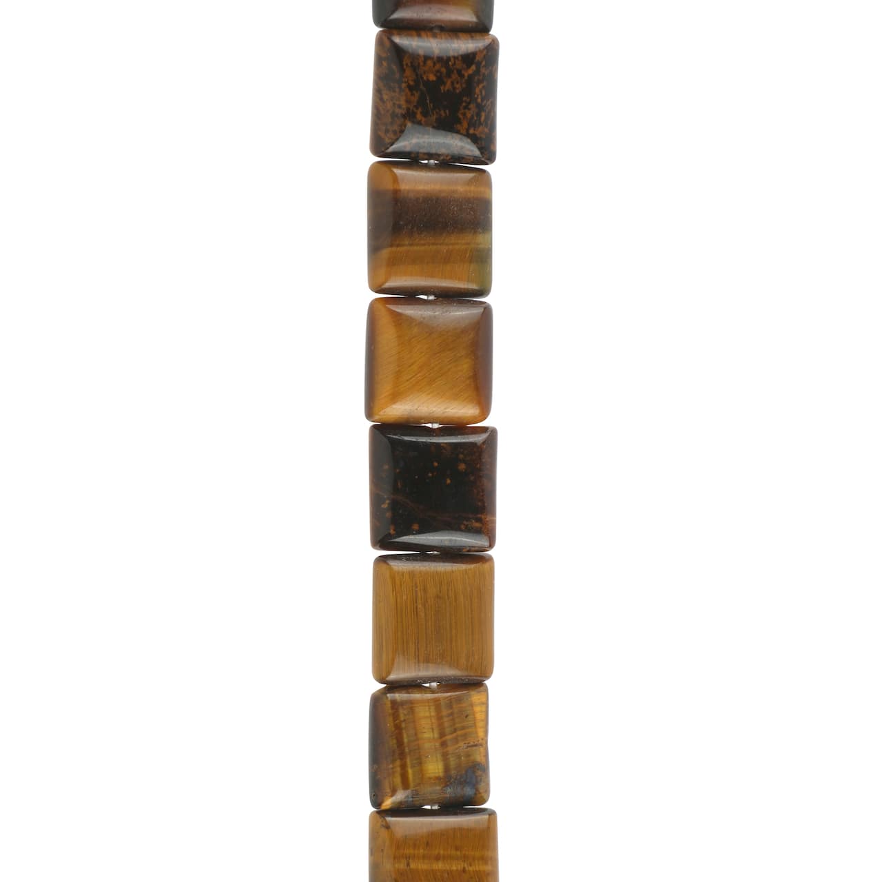 12 Pack: Tiger's Eye Square Beads, 8mm by Bead Landing™
